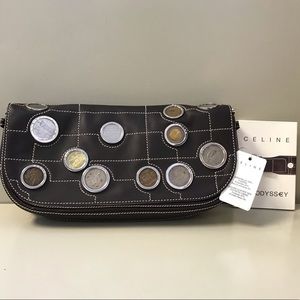 Celine Eurodyssee Brown Leather Pochette Purse